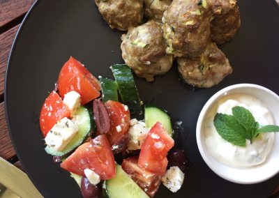 Lamb meatballs w Minted Yoghurt