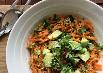 Summer carrot and avocado salad