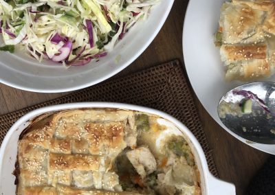 Chicken and vegetable pie