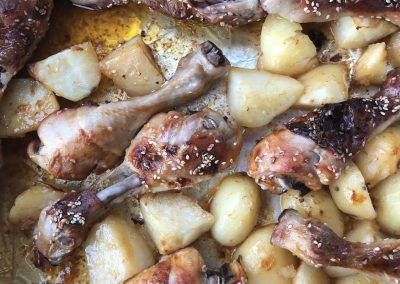 Paprika spiced chicken with roasted potatoes