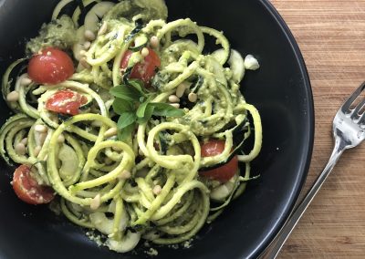 Creamy avocado and basil pesto