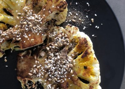 Cauliflower “steaks” with dukkah
