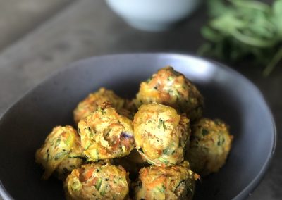 Zucchini and sweet potato bites