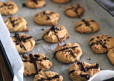 Peanut butter and tahini, chickpea cookies