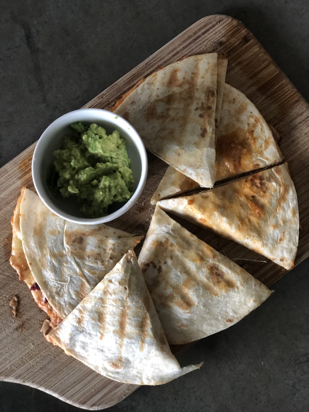 bean and veg quesadilla