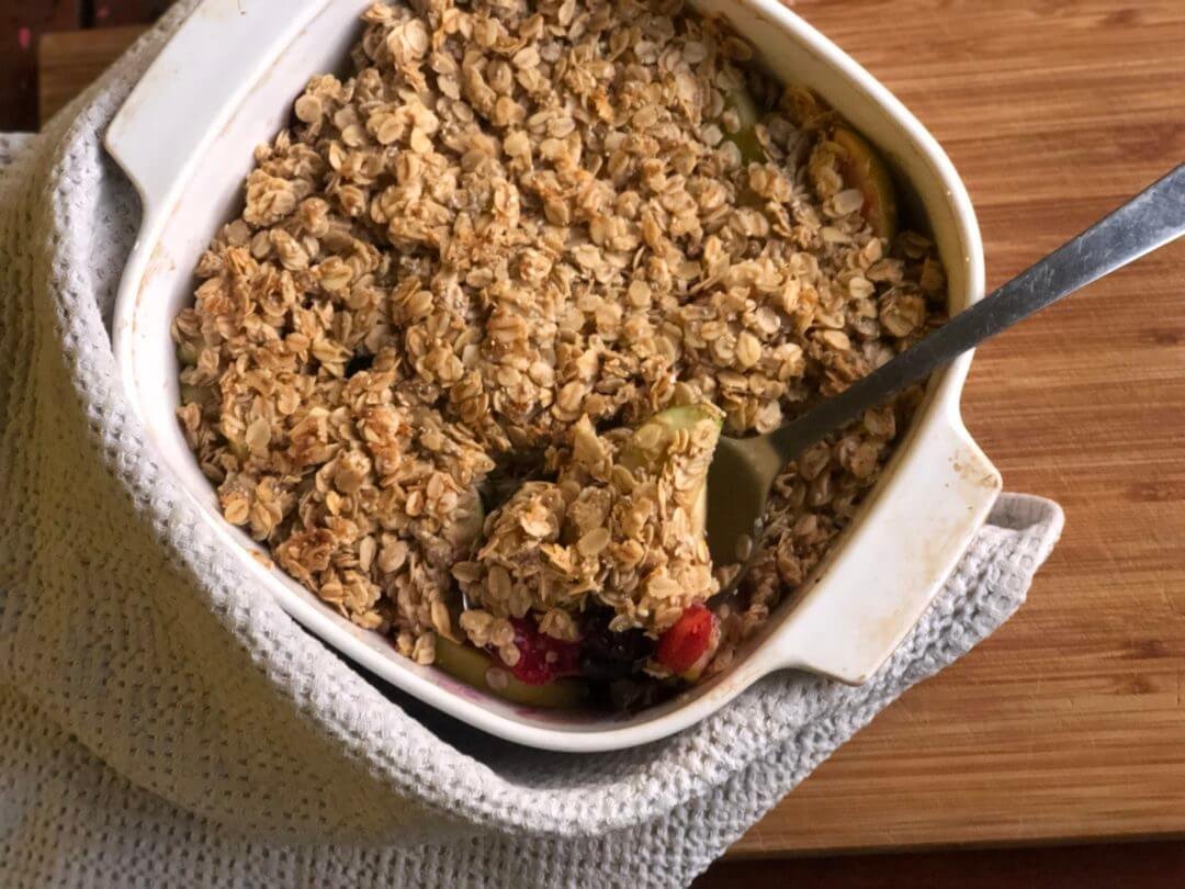 apple blueberry crumble