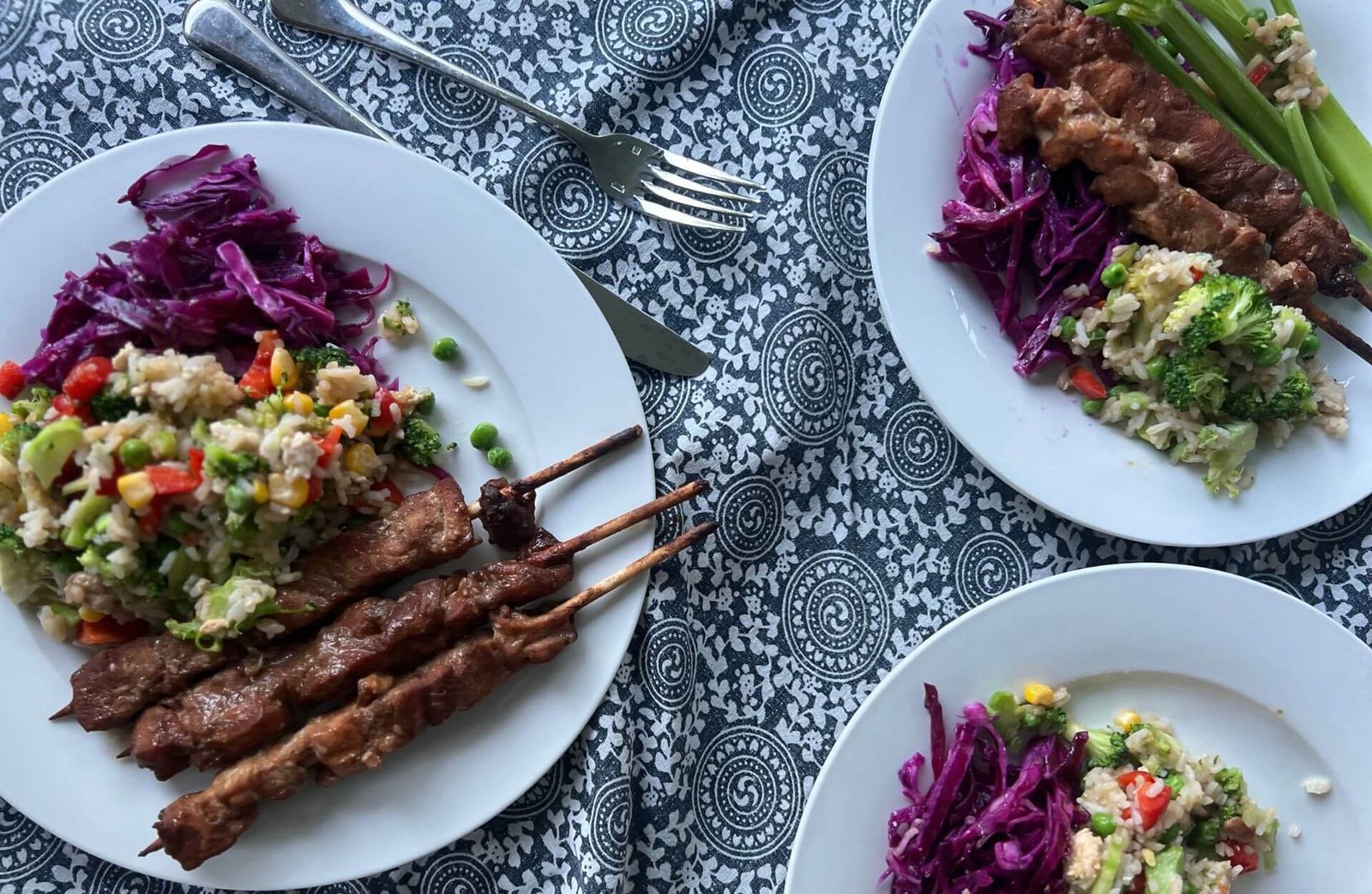 honey soy chicken with slaw and rice
