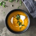 Pumpkin and red lentil soup